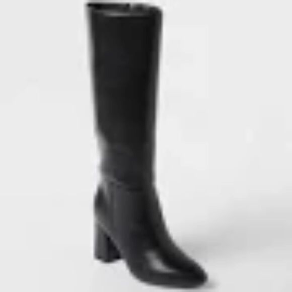 Women's Evangeline Under Knee Heeled Boots with Memory Foam Insole - Picture 1 of 3